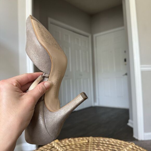 Paul Green d'Orsay Valletta Champagne Metallic Leather Pumps Size 8.5 US 6 UK - Picture 9 of 13